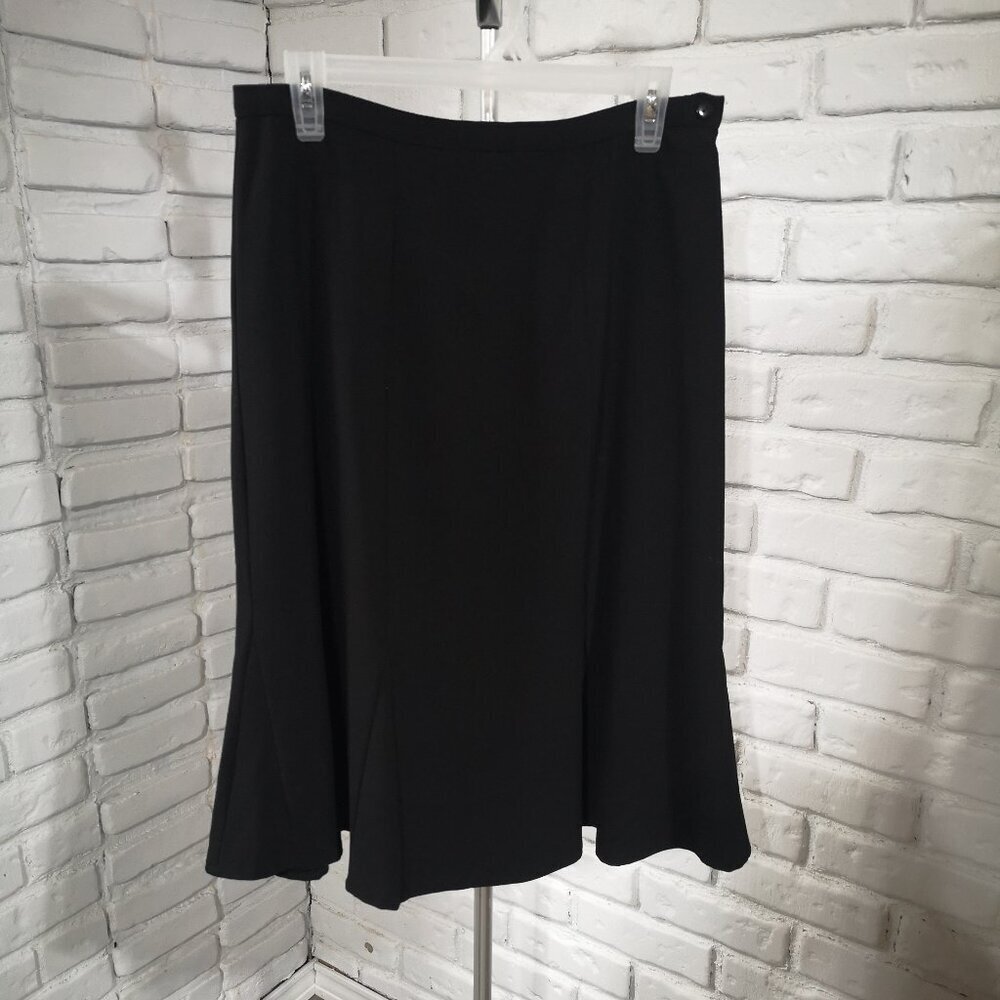 Tradition Ladies Size 10 Black A-line Lined Side Zipper & Button Closure Skirt
